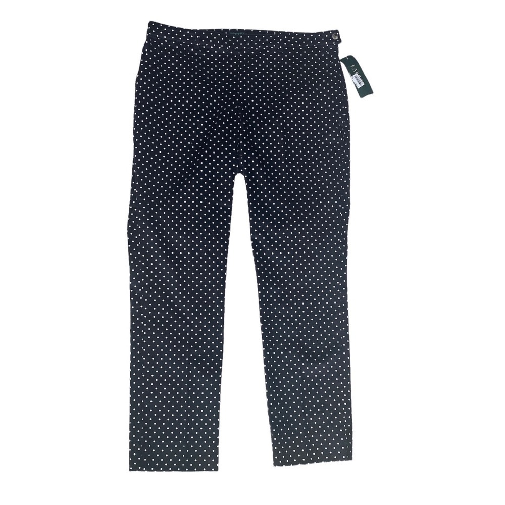 Lauren Ralph Lauren Black Polka Dots Pants Size 12 - Picture 2 of 10